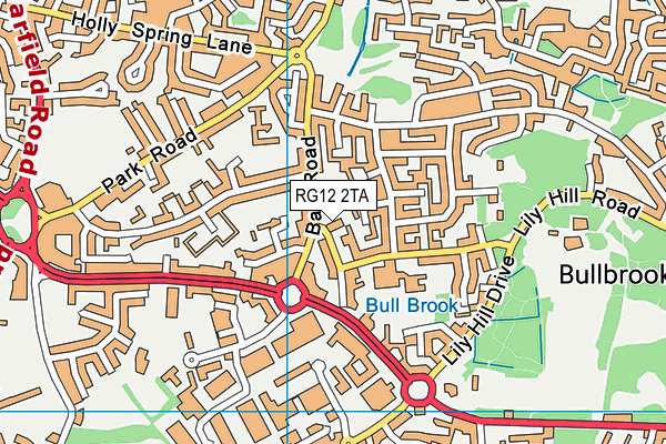 RG12 2TA map - OS VectorMap District (Ordnance Survey)