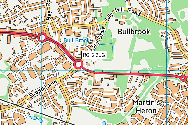 Lily Hill Park map (RG12 2UG) - OS VectorMap District (Ordnance Survey)