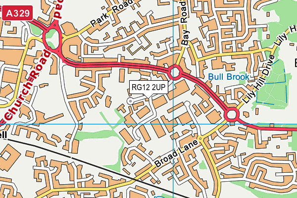 RG12 2UP map - OS VectorMap District (Ordnance Survey)