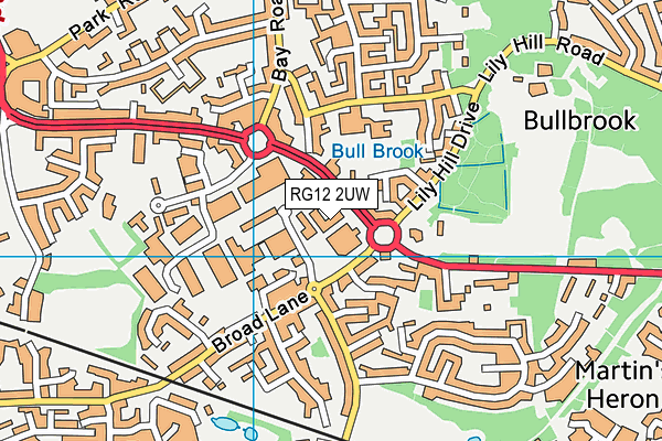 RG12 2UW map - OS VectorMap District (Ordnance Survey)