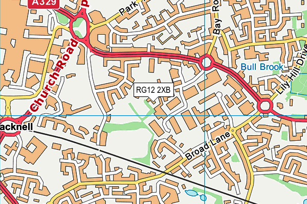 RG12 2XB map - OS VectorMap District (Ordnance Survey)