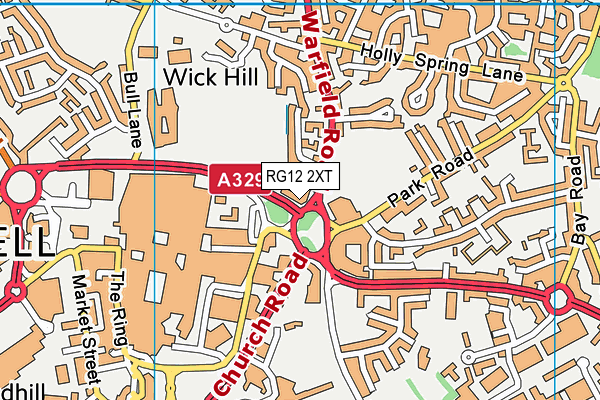 RG12 2XT map - OS VectorMap District (Ordnance Survey)