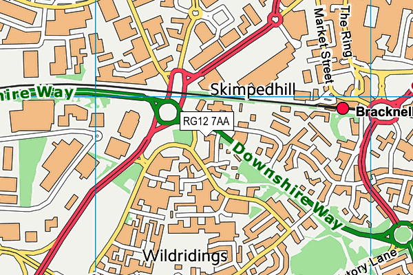 RG12 7AA map - OS VectorMap District (Ordnance Survey)