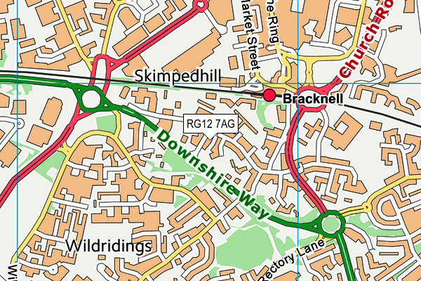 RG12 7AG map - OS VectorMap District (Ordnance Survey)