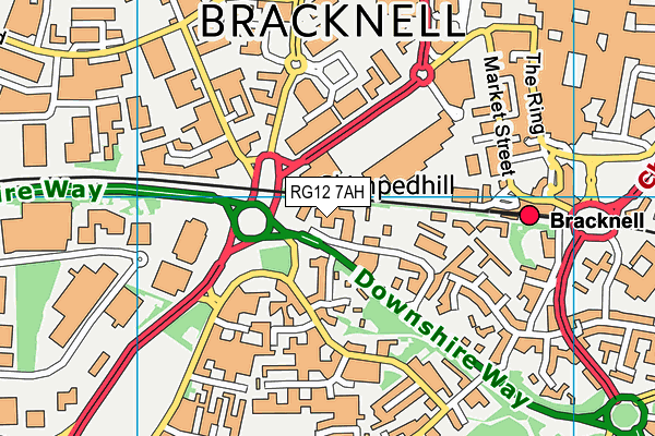 RG12 7AH map - OS VectorMap District (Ordnance Survey)