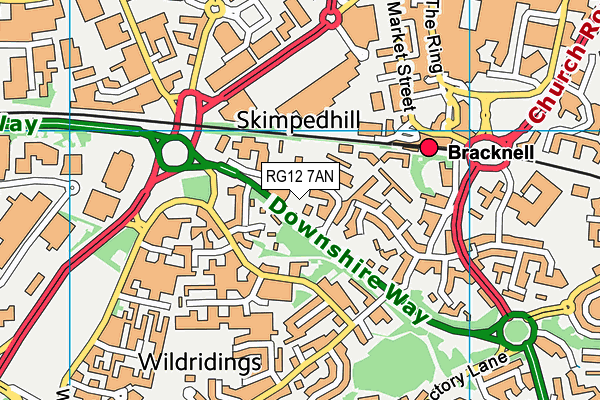 RG12 7AN map - OS VectorMap District (Ordnance Survey)