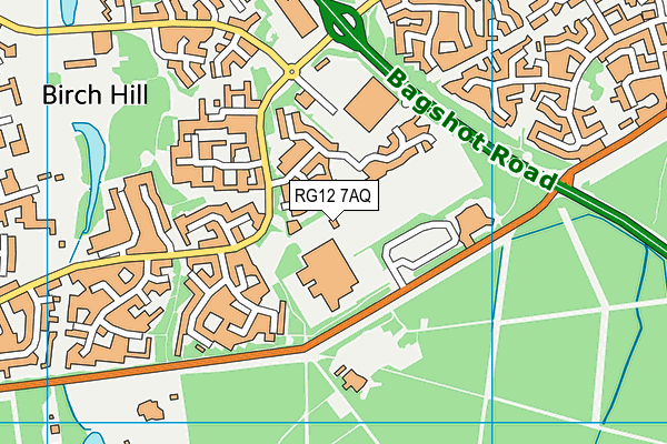 RG12 7AQ map - OS VectorMap District (Ordnance Survey)