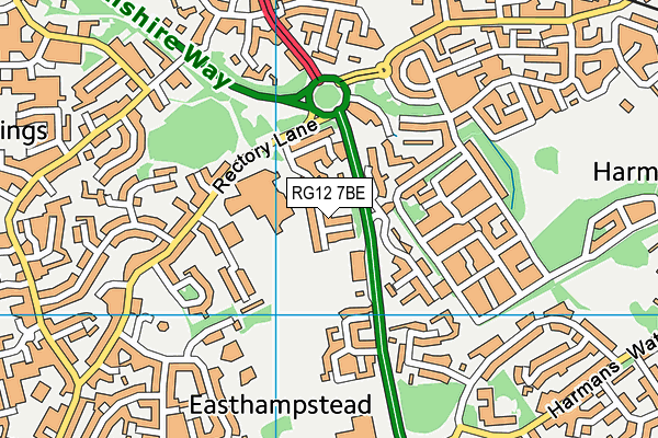 RG12 7BE map - OS VectorMap District (Ordnance Survey)