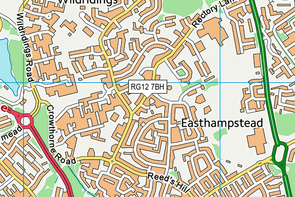 RG12 7BH map - OS VectorMap District (Ordnance Survey)