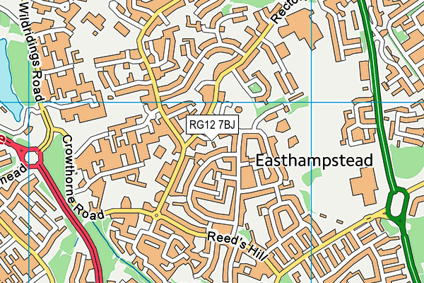 RG12 7BJ map - OS VectorMap District (Ordnance Survey)