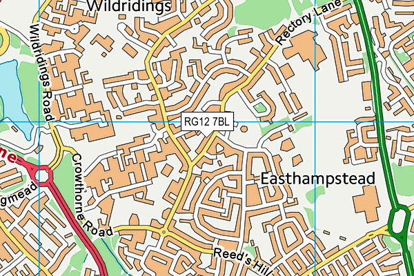 RG12 7BL map - OS VectorMap District (Ordnance Survey)