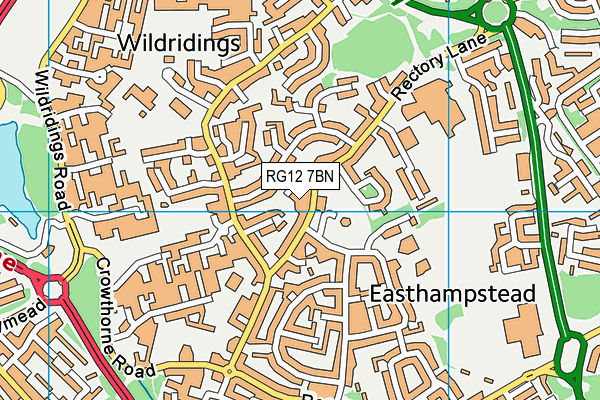 RG12 7BN map - OS VectorMap District (Ordnance Survey)