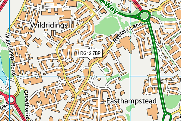 RG12 7BP map - OS VectorMap District (Ordnance Survey)