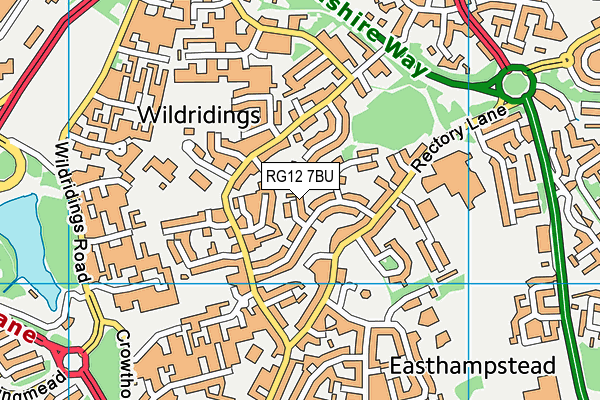 RG12 7BU map - OS VectorMap District (Ordnance Survey)