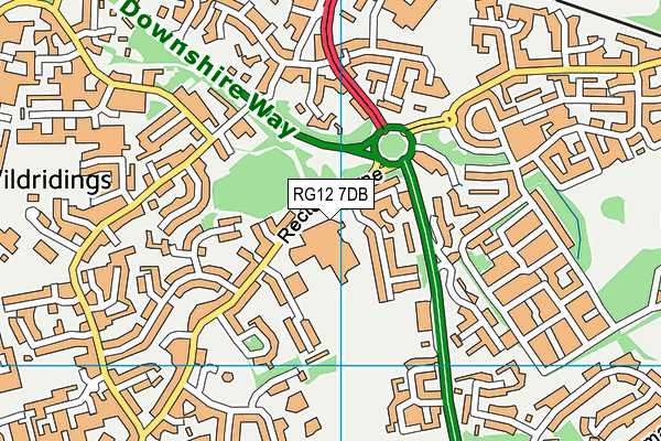 RG12 7DB map - OS VectorMap District (Ordnance Survey)