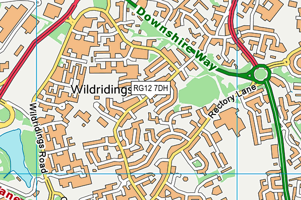 RG12 7DH map - OS VectorMap District (Ordnance Survey)