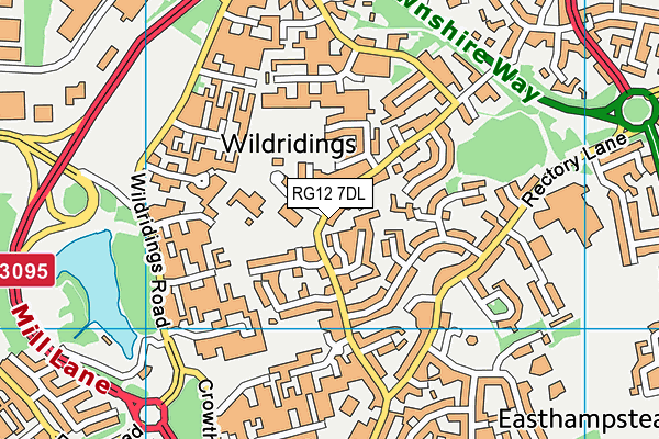 RG12 7DL map - OS VectorMap District (Ordnance Survey)