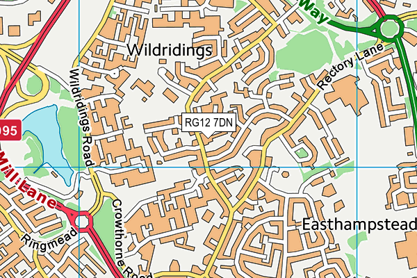 RG12 7DN map - OS VectorMap District (Ordnance Survey)