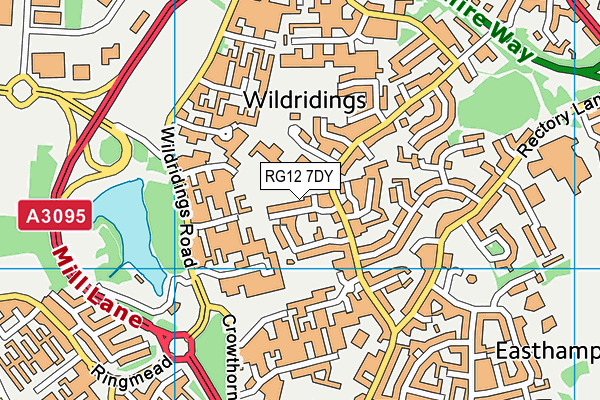 RG12 7DY map - OS VectorMap District (Ordnance Survey)