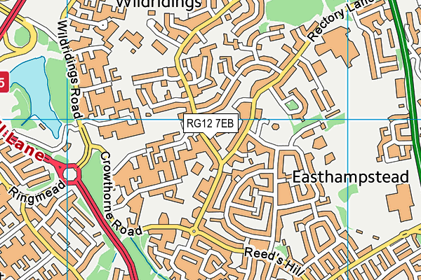 RG12 7EB map - OS VectorMap District (Ordnance Survey)