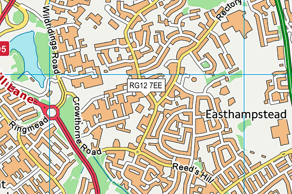 RG12 7EE map - OS VectorMap District (Ordnance Survey)