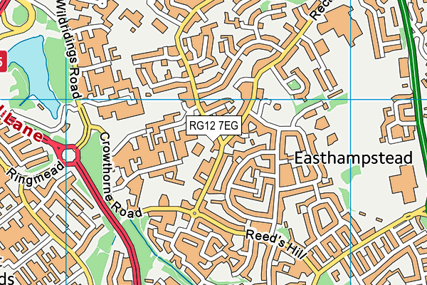 RG12 7EG map - OS VectorMap District (Ordnance Survey)