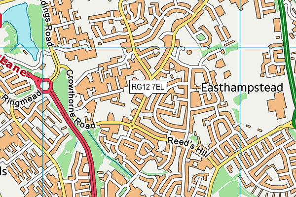 RG12 7EL map - OS VectorMap District (Ordnance Survey)