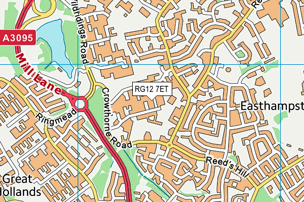 RG12 7ET map - OS VectorMap District (Ordnance Survey)