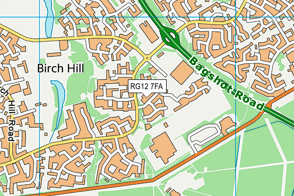 RG12 7FA map - OS VectorMap District (Ordnance Survey)