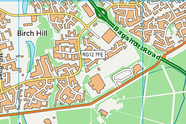 RG12 7FE map - OS VectorMap District (Ordnance Survey)