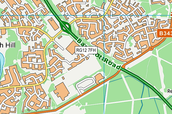 RG12 7FH map - OS VectorMap District (Ordnance Survey)