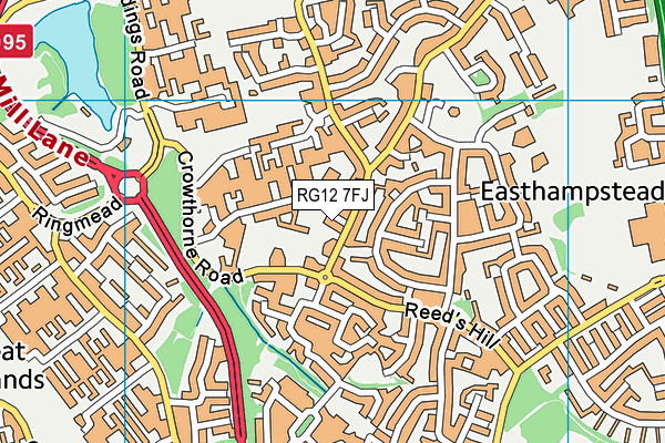 RG12 7FJ map - OS VectorMap District (Ordnance Survey)