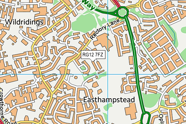 RG12 7FZ map - OS VectorMap District (Ordnance Survey)