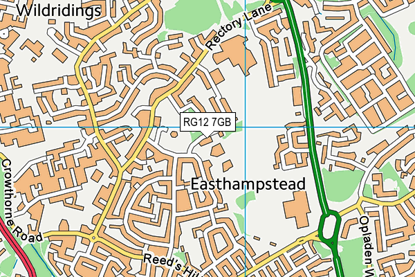 RG12 7GB map - OS VectorMap District (Ordnance Survey)