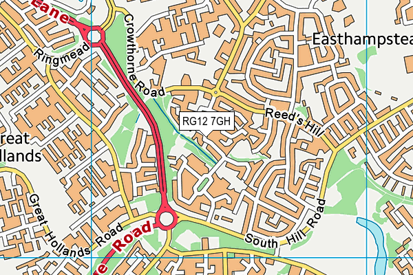 RG12 7GH map - OS VectorMap District (Ordnance Survey)