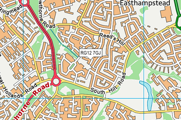 RG12 7GJ map - OS VectorMap District (Ordnance Survey)