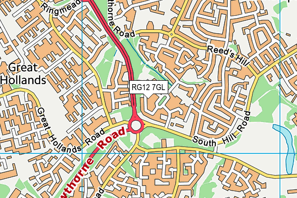 RG12 7GL map - OS VectorMap District (Ordnance Survey)