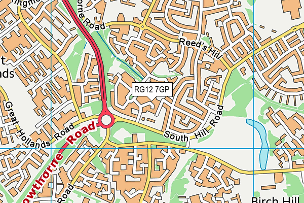 RG12 7GP map - OS VectorMap District (Ordnance Survey)