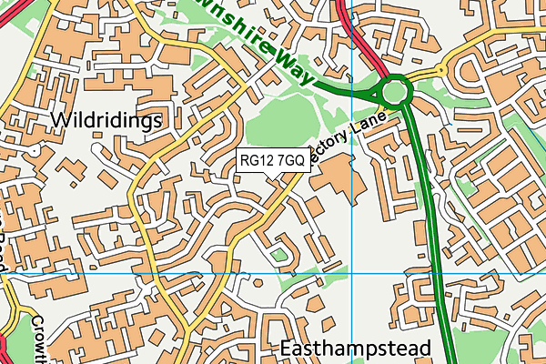 RG12 7GQ map - OS VectorMap District (Ordnance Survey)