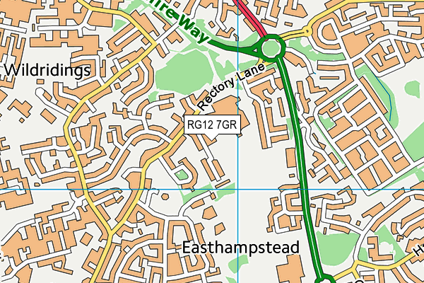 RG12 7GR map - OS VectorMap District (Ordnance Survey)