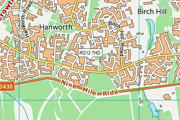 RG12 7HD map - OS VectorMap District (Ordnance Survey)