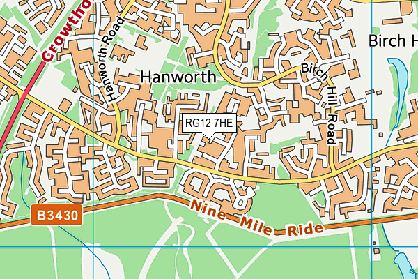 RG12 7HE map - OS VectorMap District (Ordnance Survey)