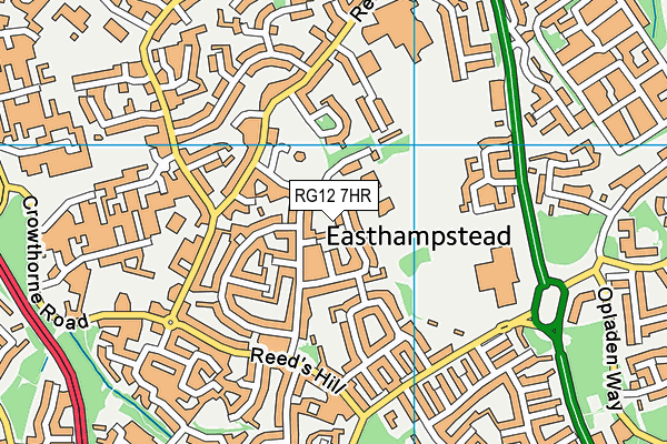 RG12 7HR map - OS VectorMap District (Ordnance Survey)