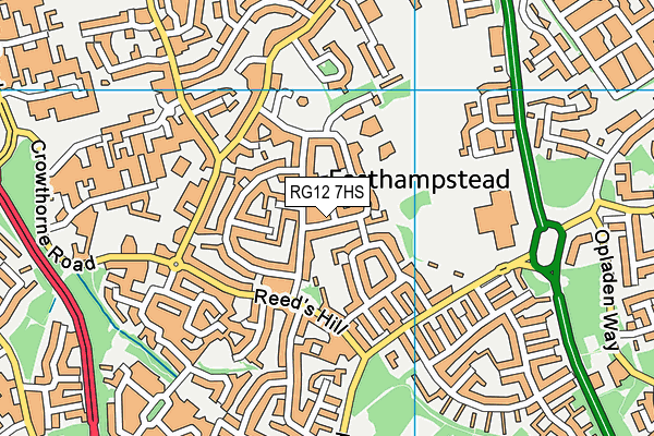 RG12 7HS map - OS VectorMap District (Ordnance Survey)