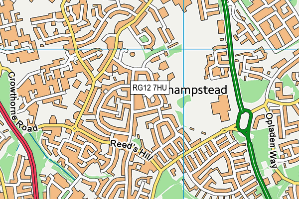 RG12 7HU map - OS VectorMap District (Ordnance Survey)