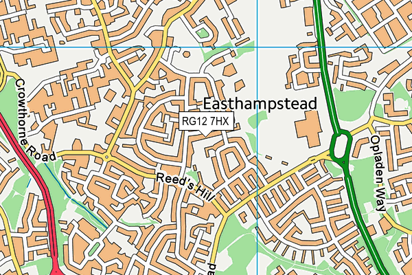 RG12 7HX map - OS VectorMap District (Ordnance Survey)