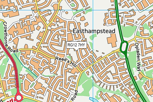 RG12 7HY map - OS VectorMap District (Ordnance Survey)