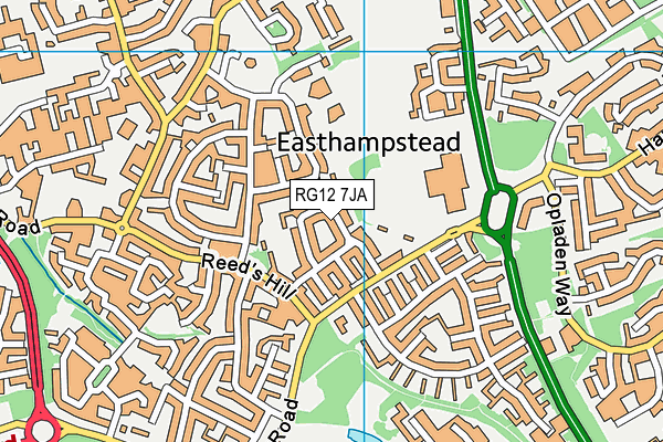 RG12 7JA map - OS VectorMap District (Ordnance Survey)