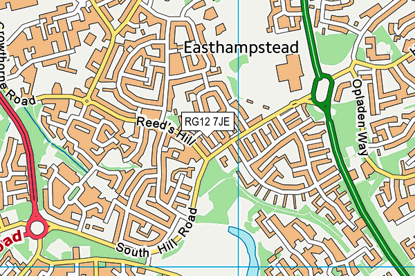 RG12 7JE map - OS VectorMap District (Ordnance Survey)