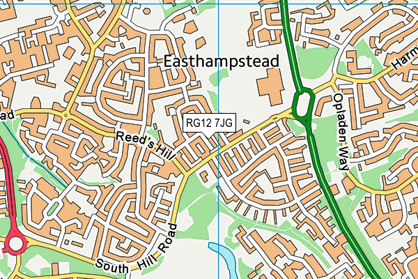 RG12 7JG map - OS VectorMap District (Ordnance Survey)